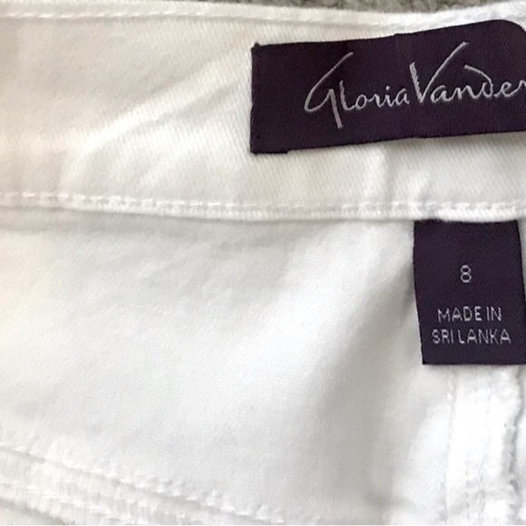 Gloria Vanderbilt Amanda White Jeans 8 Short 28” Inseam Classic Rise 11” - Picture 4 of 6